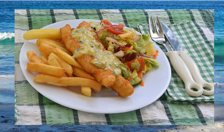 Fish and chips at the beach